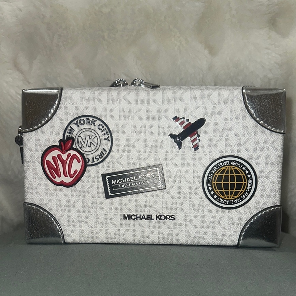 NWT- Michael Kors Optic White Trunk Crossbody Bag